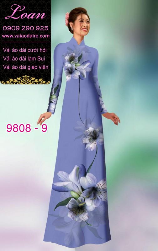 Vải áo dài hoa 3D