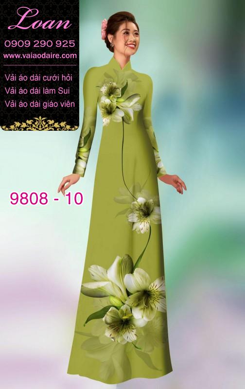 Vải áo dài hoa 3D