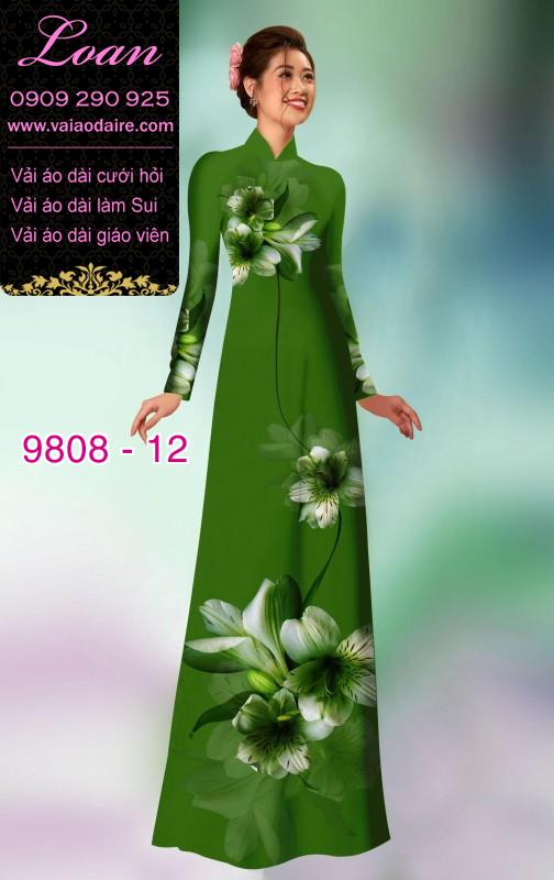 Vải áo dài hoa 3D