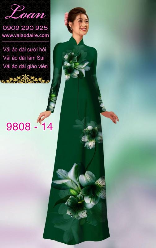 Vải áo dài hoa 3D
