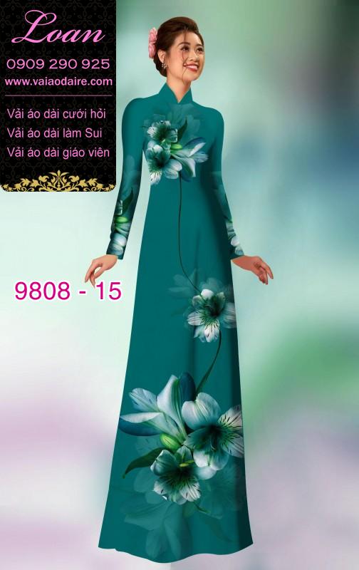 Vải áo dài hoa 3D