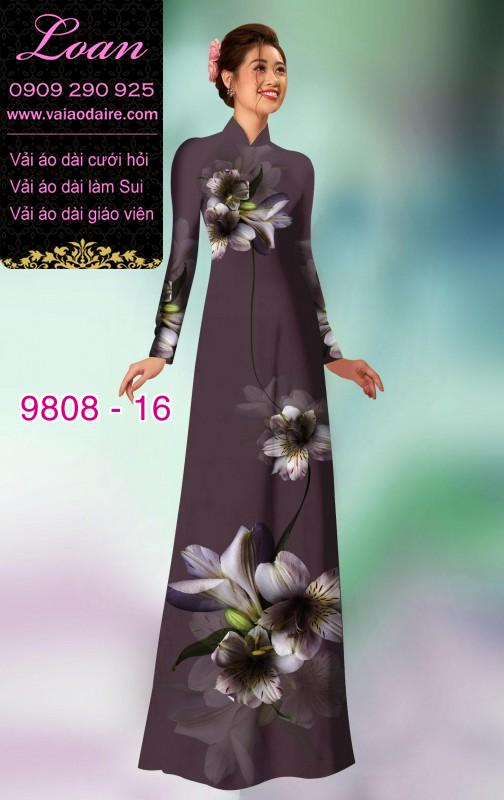 Vải áo dài hoa 3D