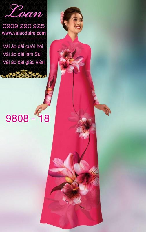Vải áo dài hoa 3D