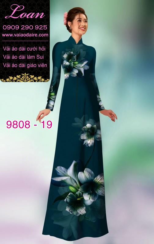 Vải áo dài hoa 3D