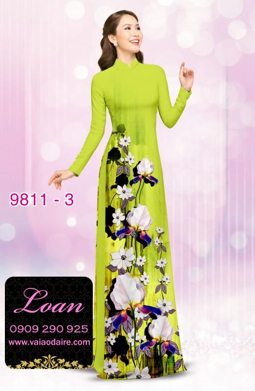 Vải áo dài hoa 3D