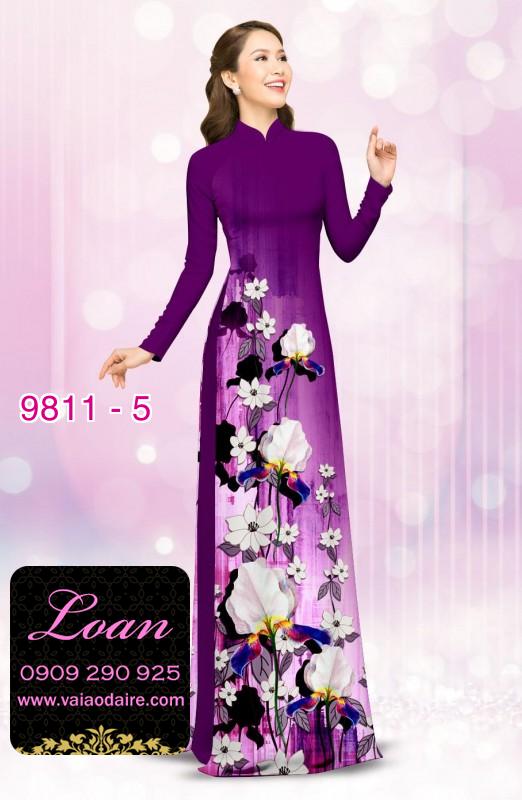 Vải áo dài hoa 3D