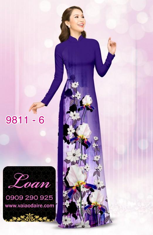 Vải áo dài hoa 3D