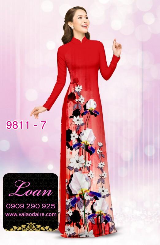 Vải áo dài hoa 3D