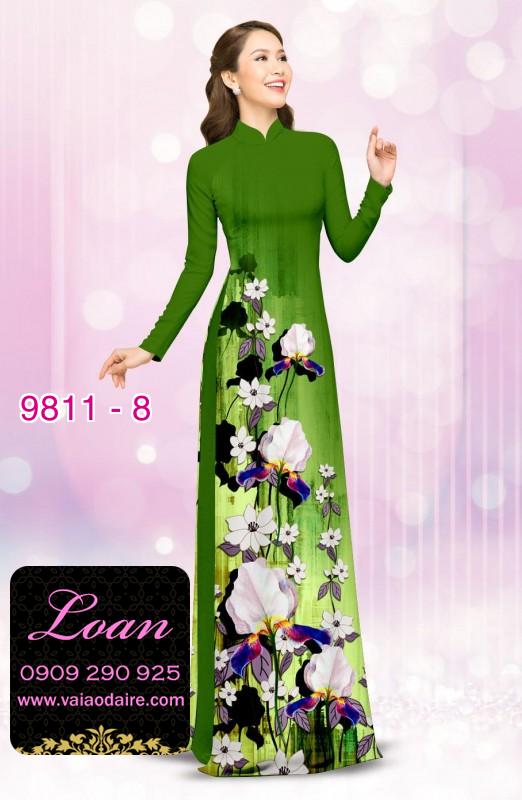 Vải áo dài hoa 3D