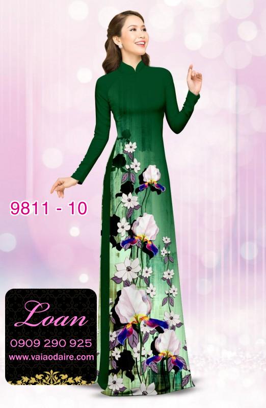 Vải áo dài hoa 3D