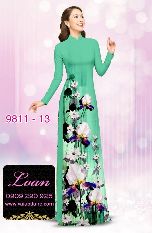 Vải áo dài hoa 3D