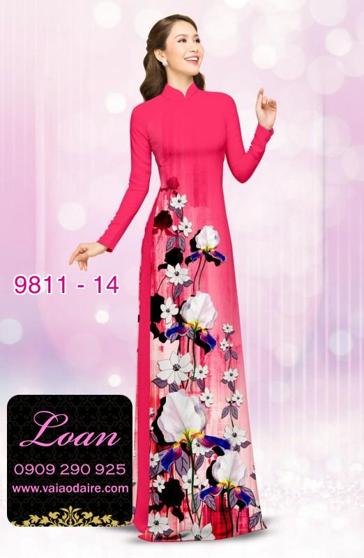 Vải áo dài hoa 3D