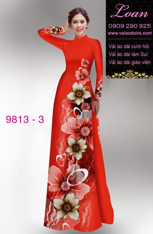 Vải áo dài hoa 3D Vải áo dài hoa 3D