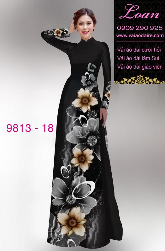 Vải áo dài hoa 3D Vải áo dài hoa 3D