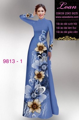 Vải áo dài hoa 3D-DT 9813