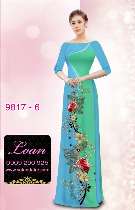 Vải áo dài hoa chạy dọc