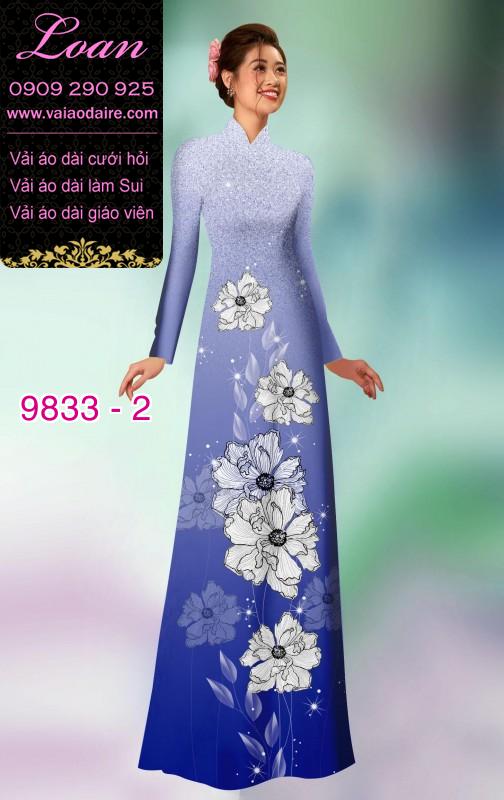 Vải áo dài hoa 3D