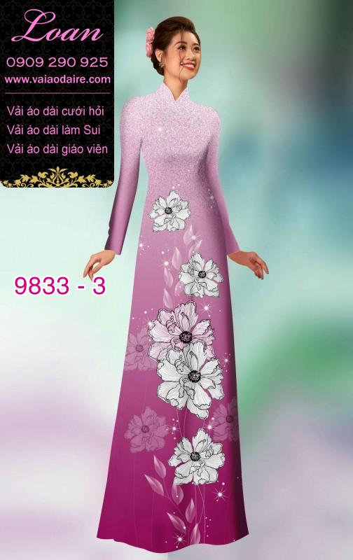 Vải áo dài hoa 3D