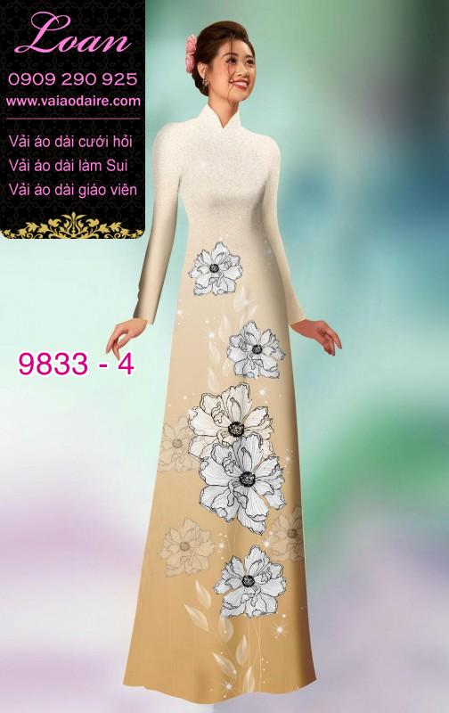 Vải áo dài hoa 3D