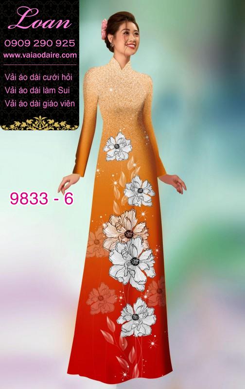 Vải áo dài hoa 3D