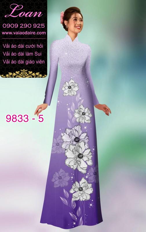 Vải áo dài hoa 3D