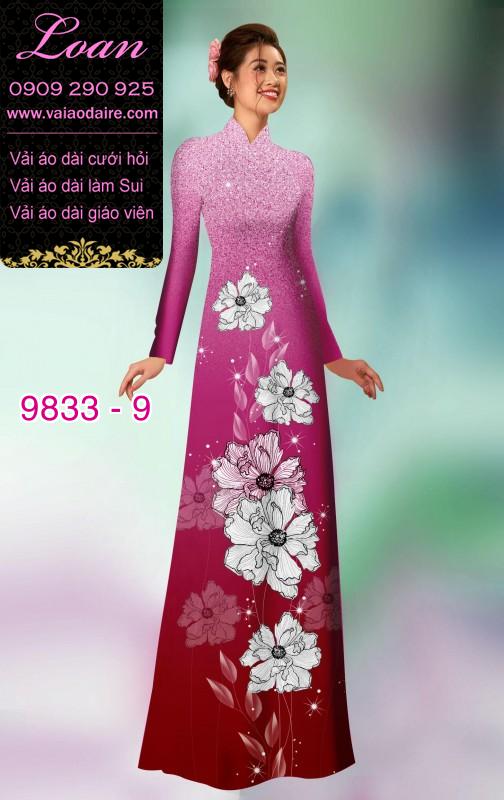 Vải áo dài hoa 3D