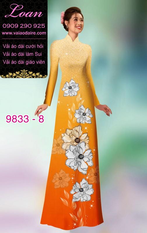 Vải áo dài hoa 3D