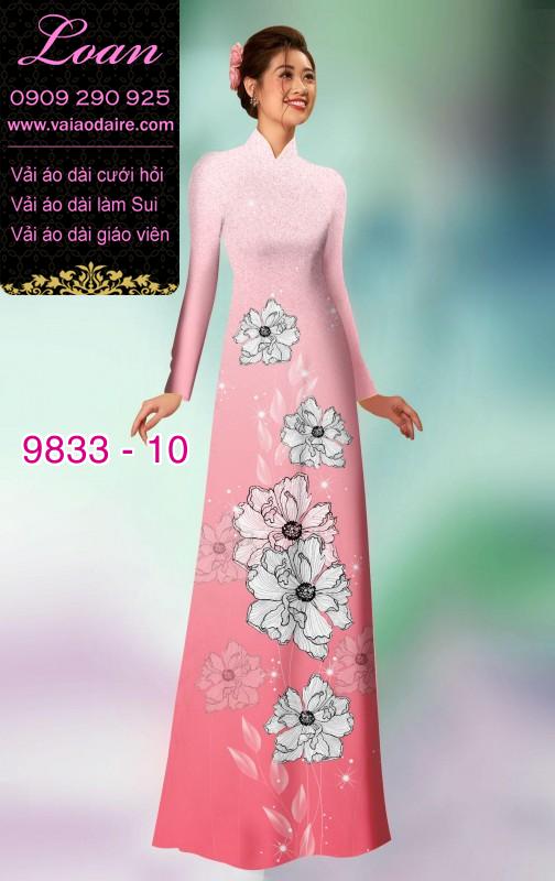 Vải áo dài hoa 3D