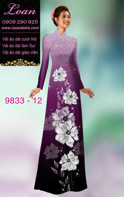 Vải áo dài hoa 3D