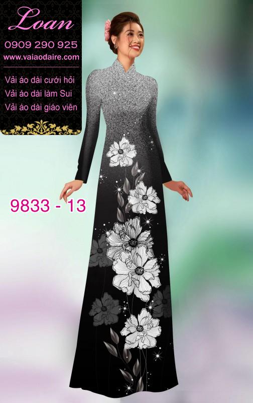 Vải áo dài hoa 3D