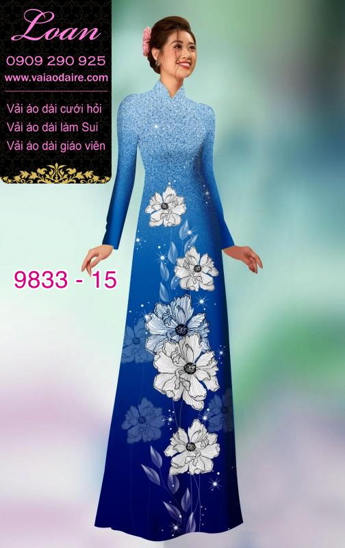 Vải áo dài hoa 3D