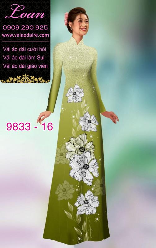 Vải áo dài hoa 3D