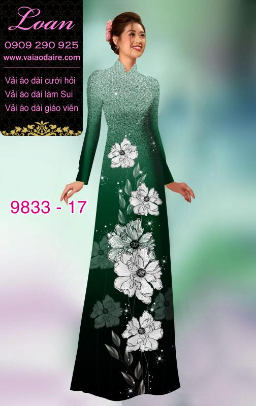 Vải áo dài hoa 3D