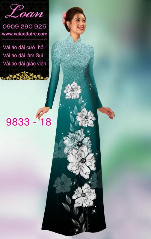 Vải áo dài hoa 3D