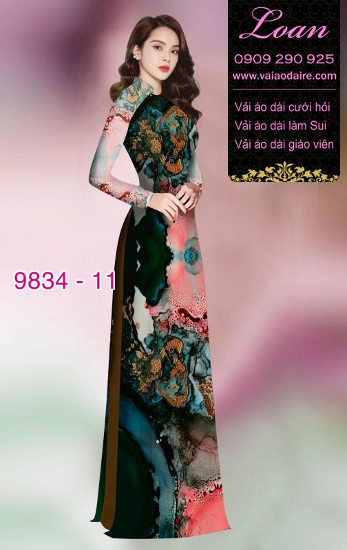 Vải áo dài hoa 3D