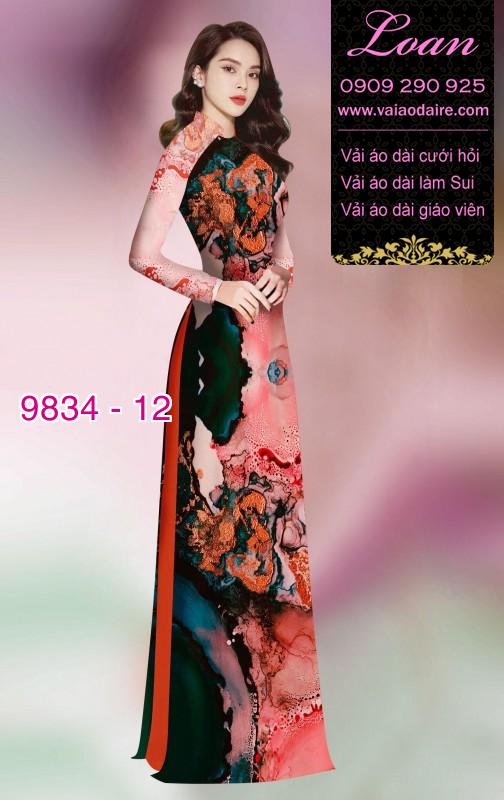 Vải áo dài hoa 3D