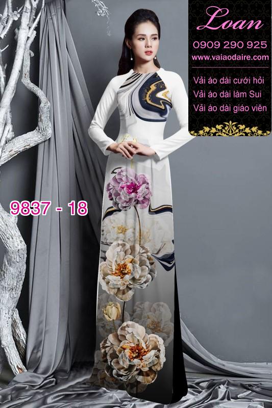 Vải áo dài hoa 3D Vải áo dài hoa 3D