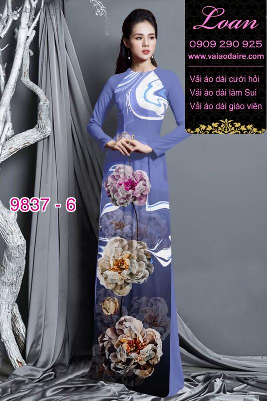 Vải áo dài hoa 3D Vải áo dài hoa 3D