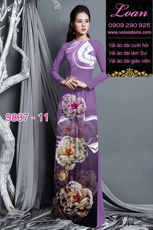Vải áo dài hoa 3D Vải áo dài hoa 3D
