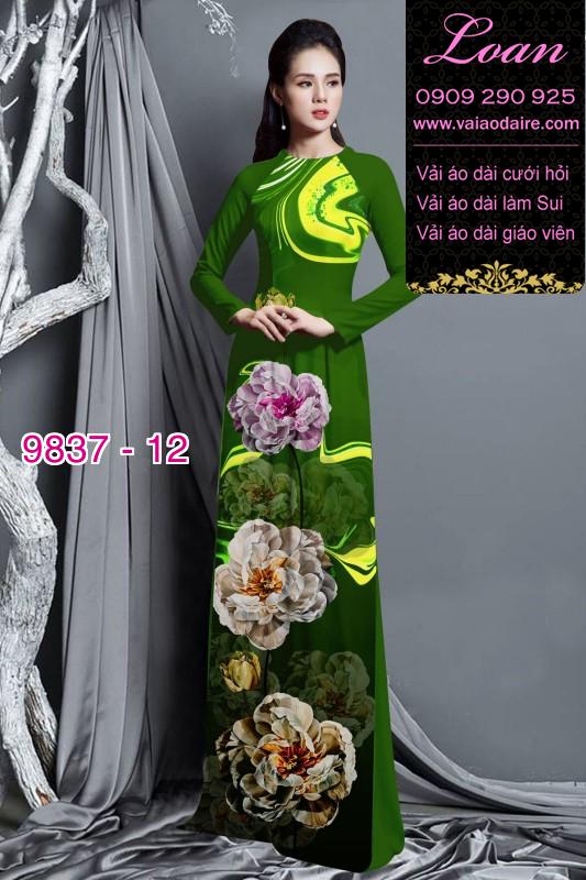 Vải áo dài hoa 3D Vải áo dài hoa 3D