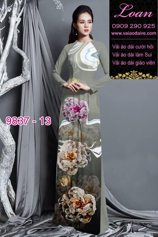 Vải áo dài hoa 3D Vải áo dài hoa 3D