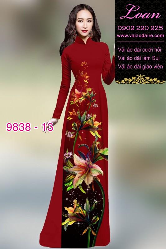 Vải áo dài hoa 3D