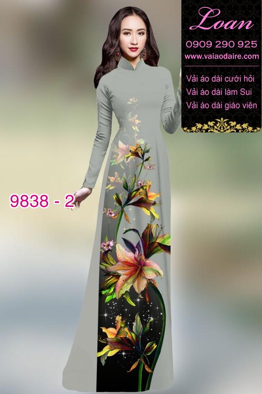 Vải áo dài hoa 3D