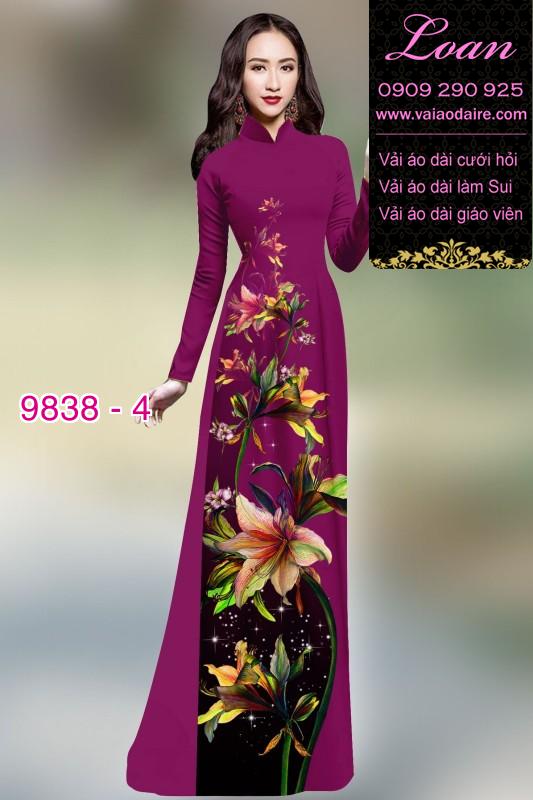 Vải áo dài hoa 3D