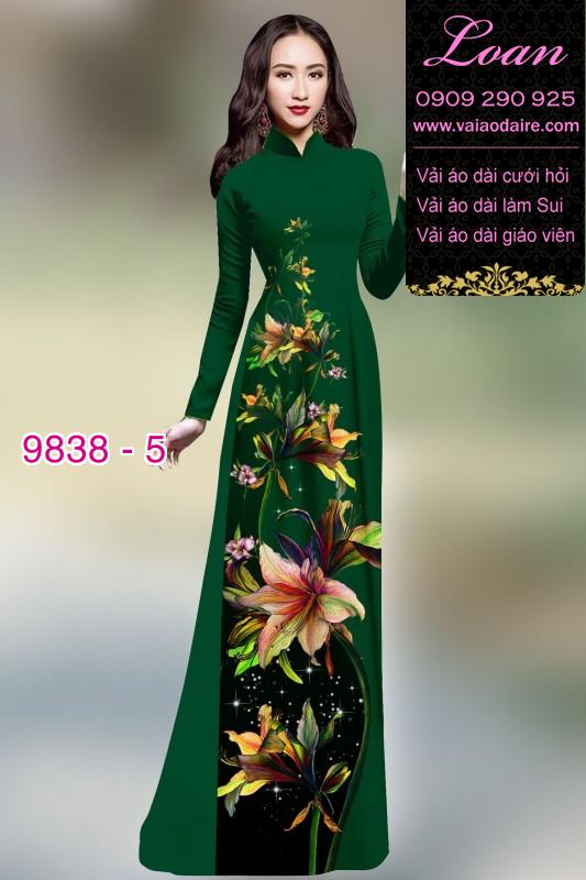 Vải áo dài hoa 3D