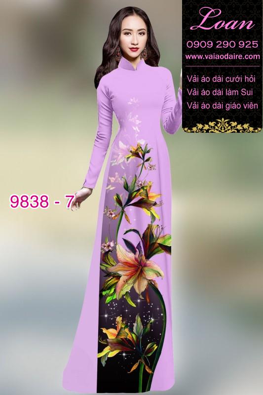 Vải áo dài hoa 3D