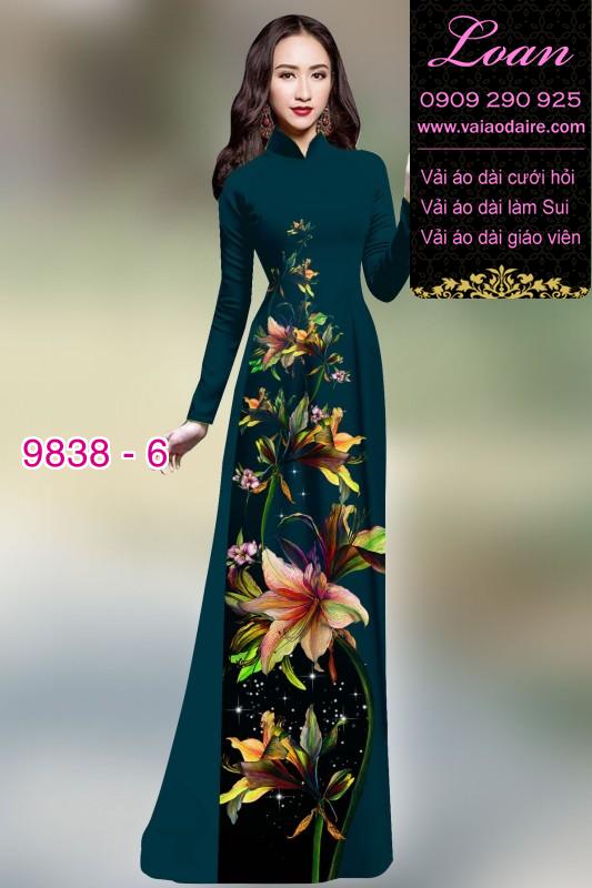 Vải áo dài hoa 3D