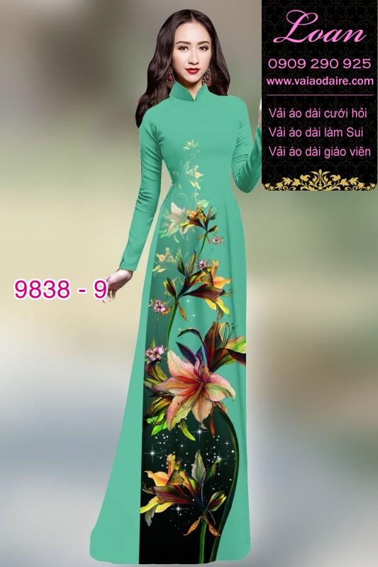 Vải áo dài hoa 3D