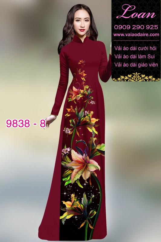 Vải áo dài hoa 3D