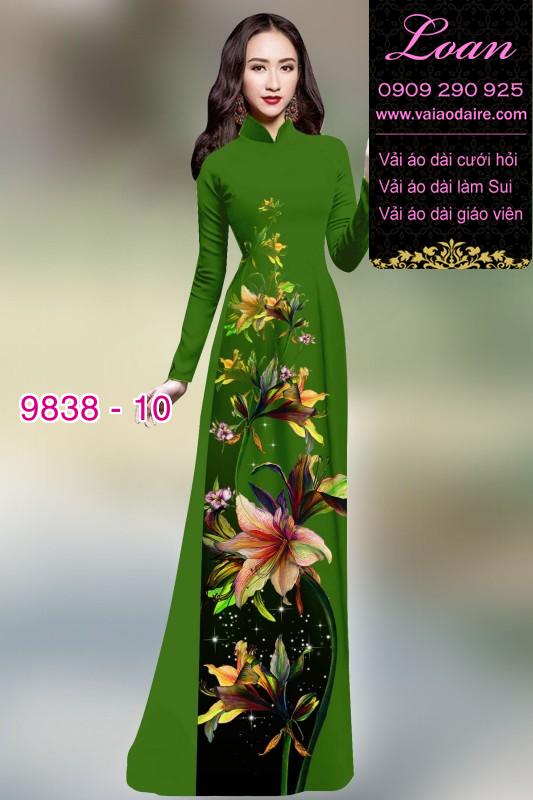 Vải áo dài hoa 3D